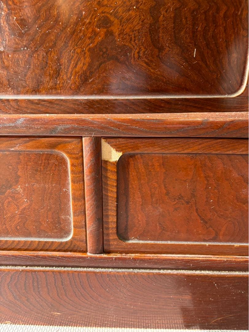 和茶箪笥　和茶タンス　高級　和家具　日本製　アンティーク　昭和レトロ　ガラス戸