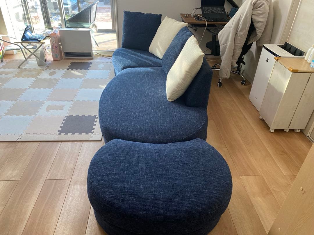 【セット販売】おしゃれカウチソファ　幅2300 ①【合計51000円】
