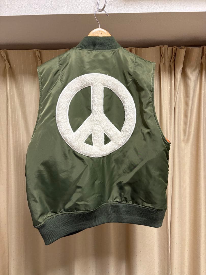 AFB 22AW ピーズMA-1ジップアップベスト カーキ