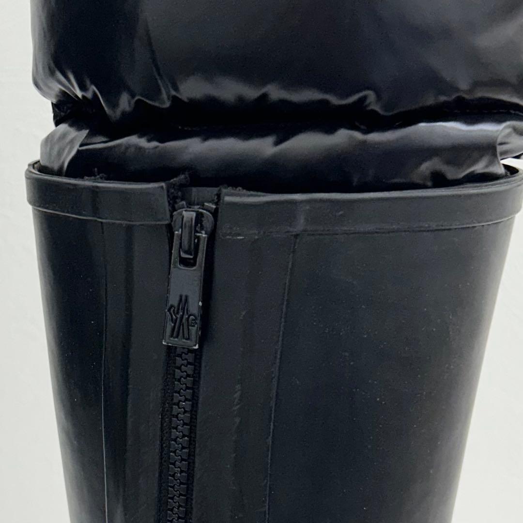 【中古良品】正規店購入品 モンクレール ダウン レインブーツ ブラック 24cm