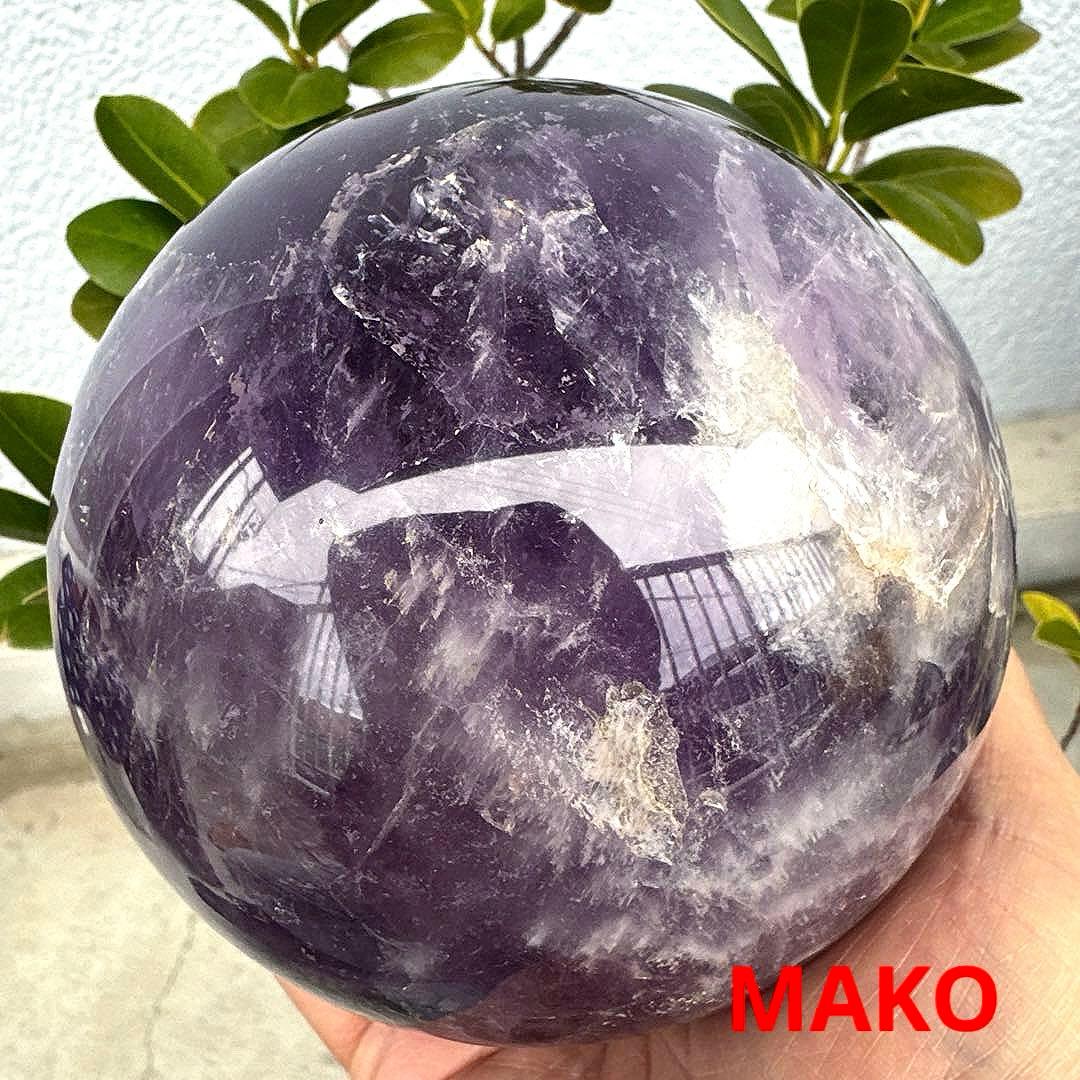 M1855☆アメジスト丸玉直径120mm2.4Kg☆天然石☆N51102