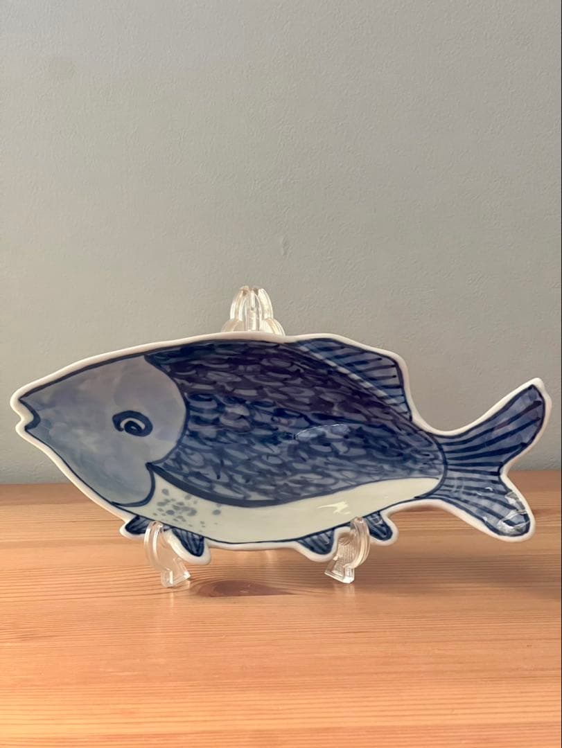深川製磁 魚彫刻　取皿揃　三つ足 足付皿　5枚　魚型向付　　深川製