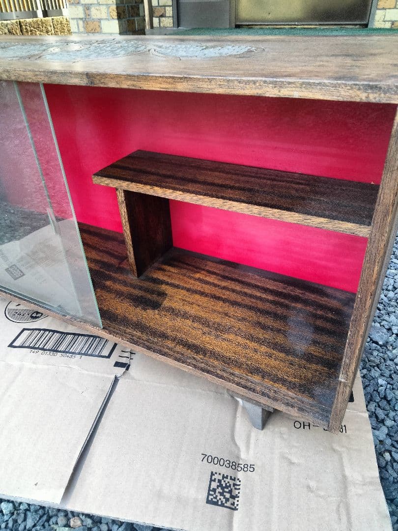 レトロ京都銀行20周年記念木製飾り棚ショーケース