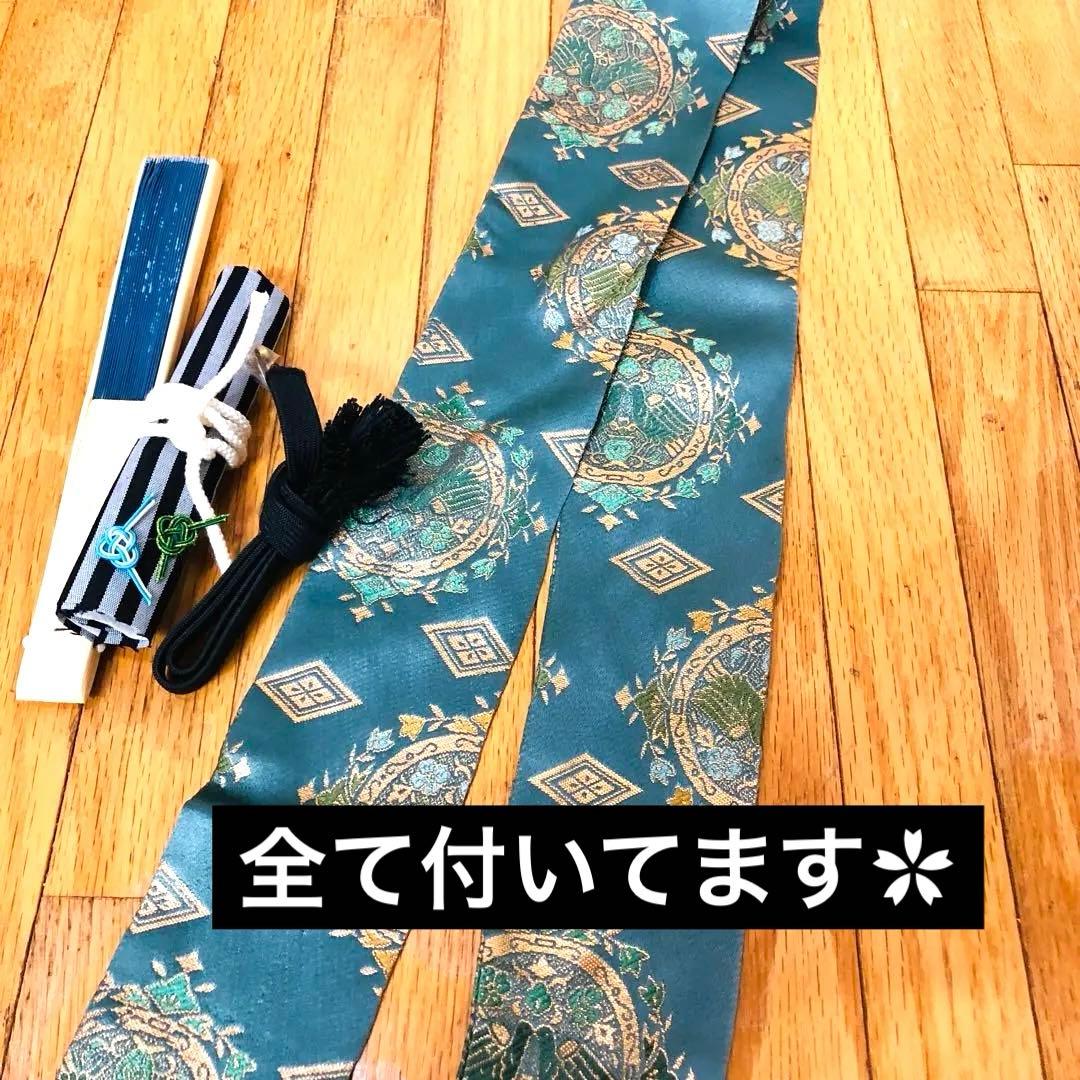 美品‼️七五三 五歳‼️兜 金箔散り‼️黒地にクリーム系 完全フルセット‼️家から揃え無