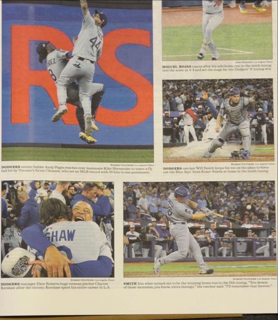 \"数々の伝説を生み出した\"ドジャース 『ワールドシリーズ優勝記念号】額縁入り