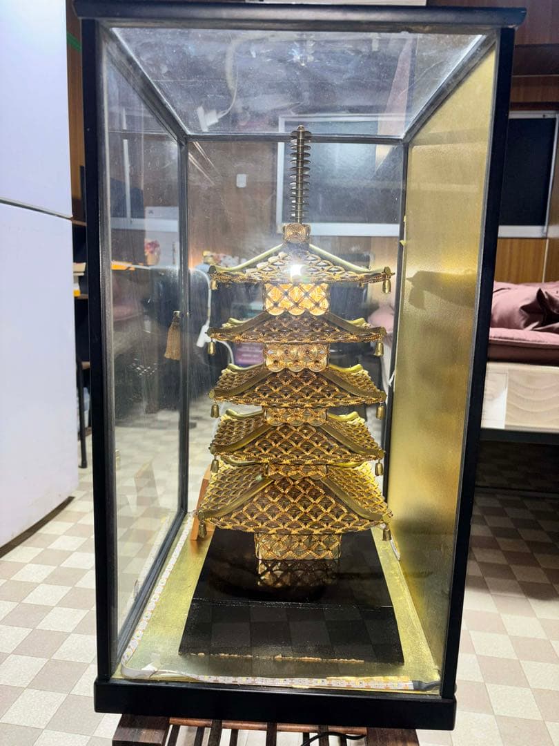 金閣寺模型 金色 金属製