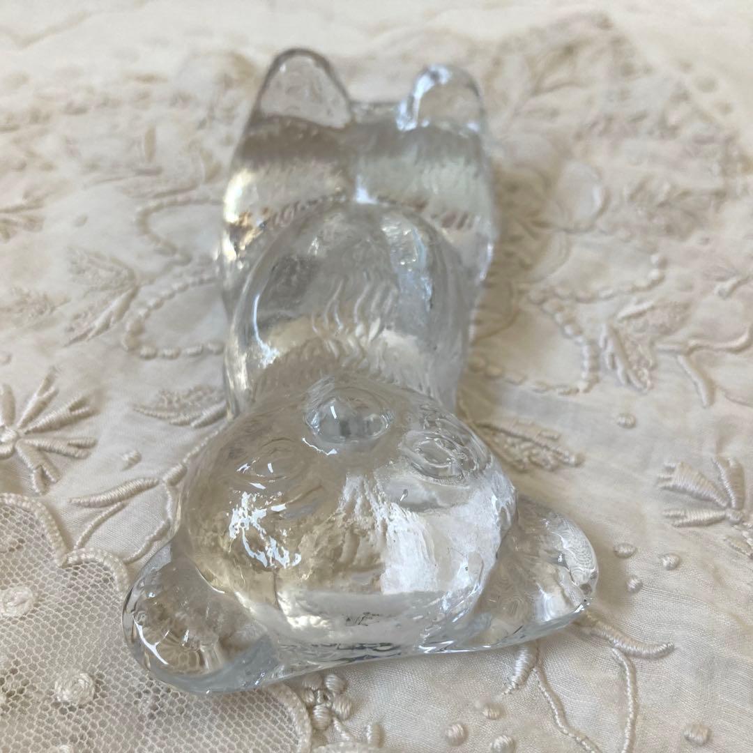 北欧ヴィンテージ　エダクリスタル社　クマさんのガラスオブジェ　　ペーパーウェイト