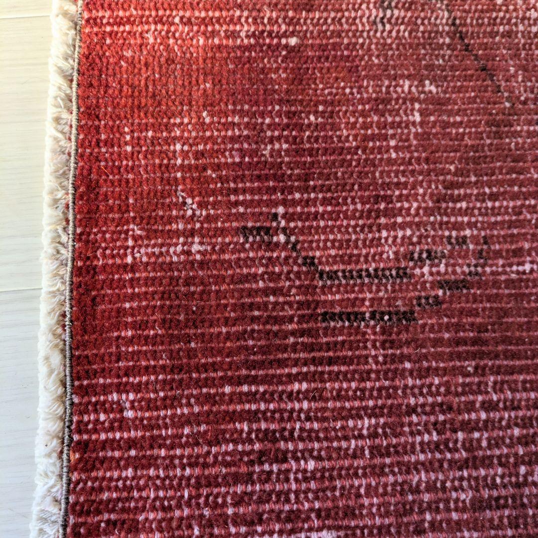 93×207 オーバーダイ深い赤　トルコヴィンテージラグ