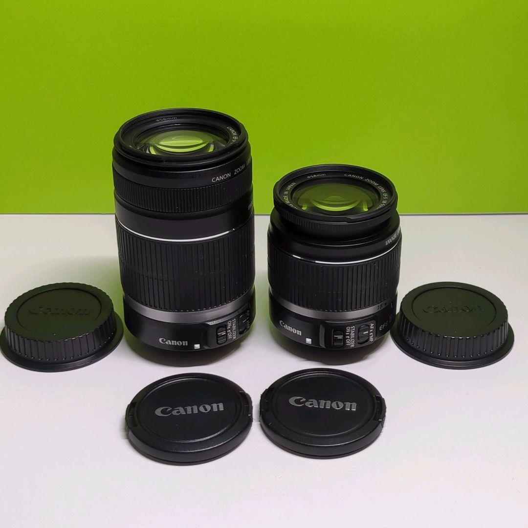 キャノン Canon EF-S 18-55,55-250 Wレンズ おまけ付き