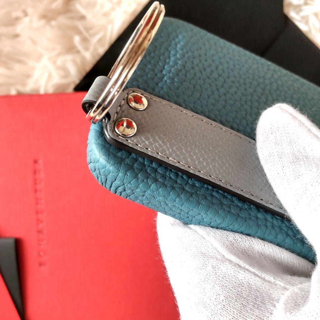 極美品✨BONAVENTURA iPhone 16 ハンドル付き 青 バイカラー