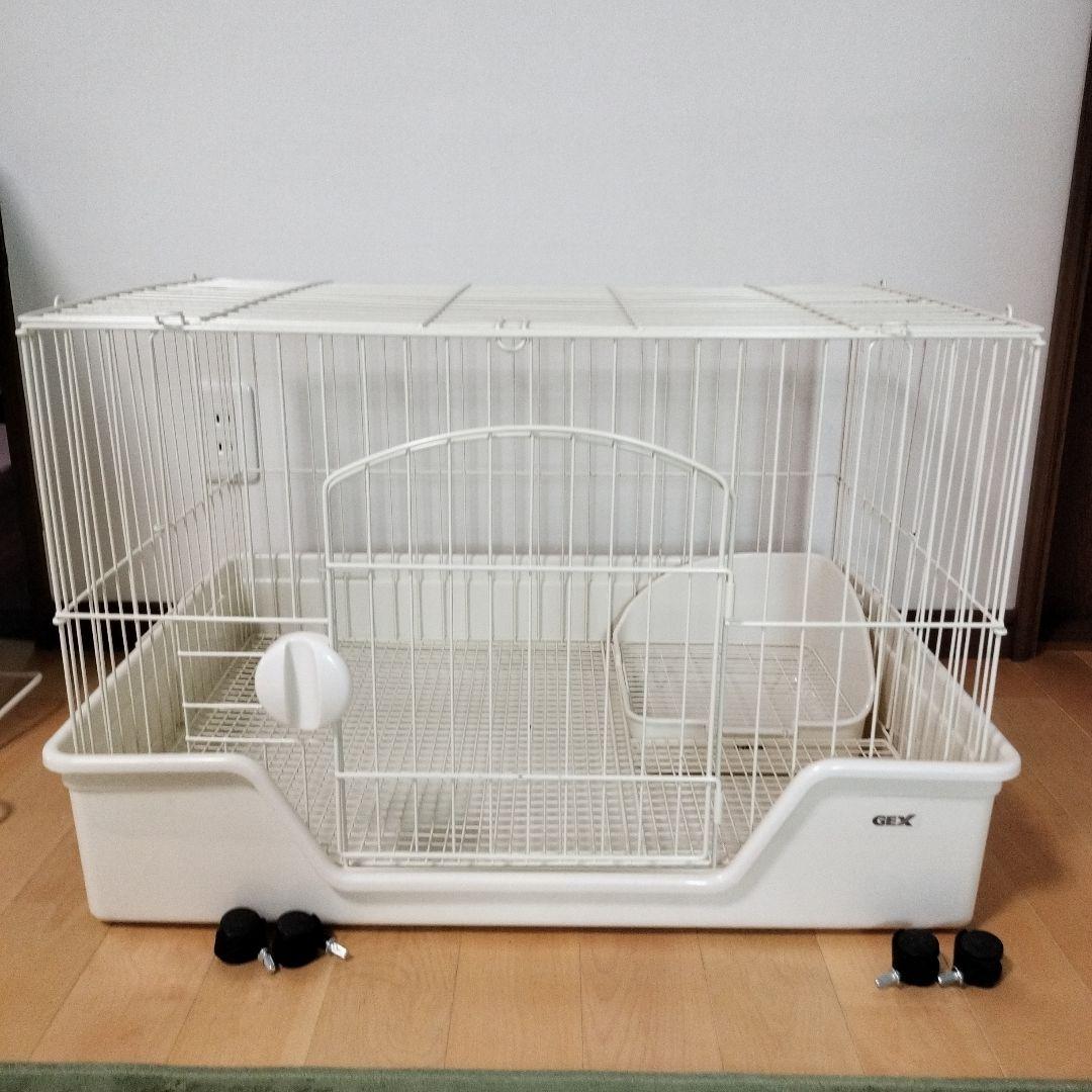 兎用ケージ 小物付(スターターキット、介護用にも)大きめ、段差少ないフラット70