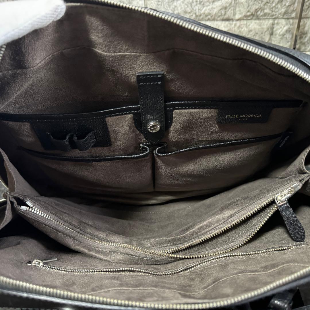 【PELLE MORBIDA】 2WAY Capitanoビジネスバッグ 黒