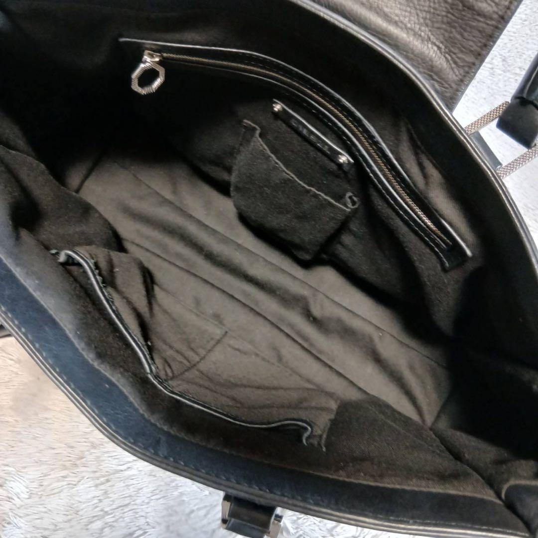 DIESEL ディーゼル　ビジネスバッグ　ブリーフケース　ブラック　本革レザー