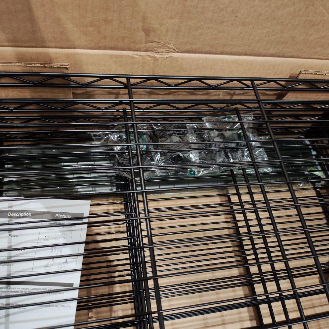 スチールラック 5段 キャスター付 収納棚 頑丈 ワイヤーシェルフ メタルラック