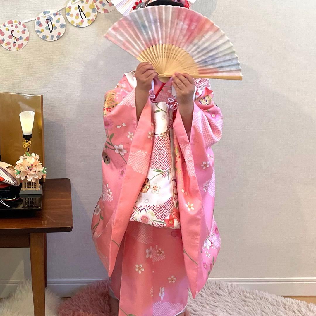 子供用 七五三 着物セット ピンク 花柄