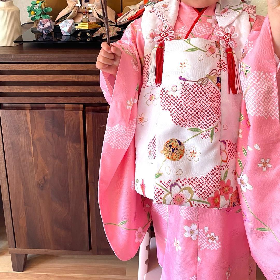 子供用 七五三 着物セット ピンク 花柄
