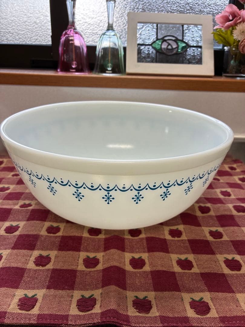 【値下げ】オールドパイレックス　スノーフレークミキシングボウル3コ　USA