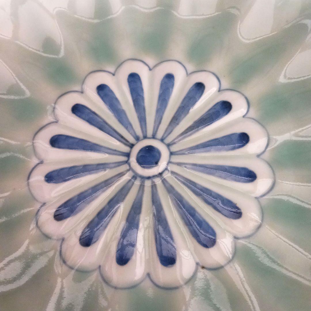 古伊万里　菊文皿　22センチ