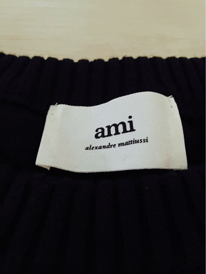 【新品】AMI（アミ） ニット セーター ブラック Lサイズ