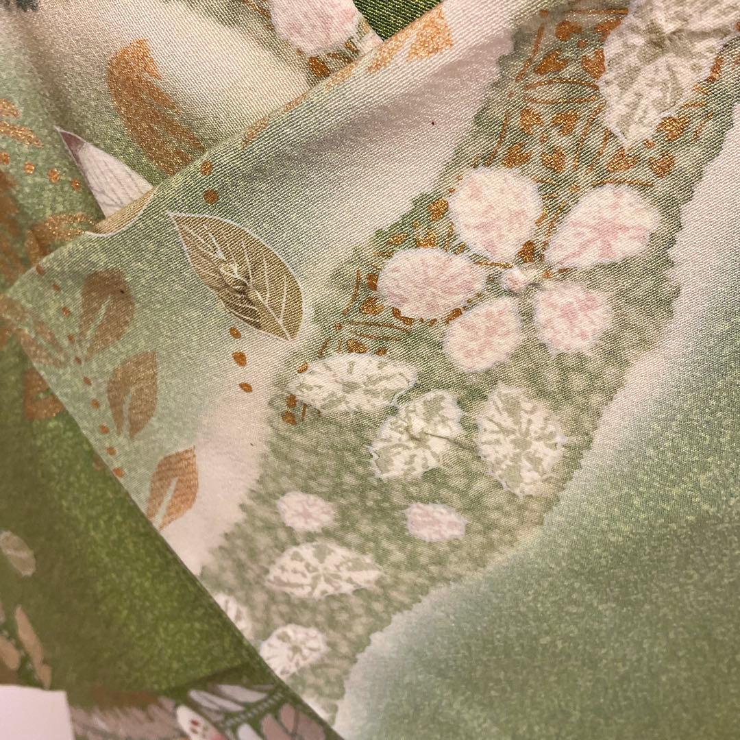 グリーン色グラデーション辻ヶ花訪問着