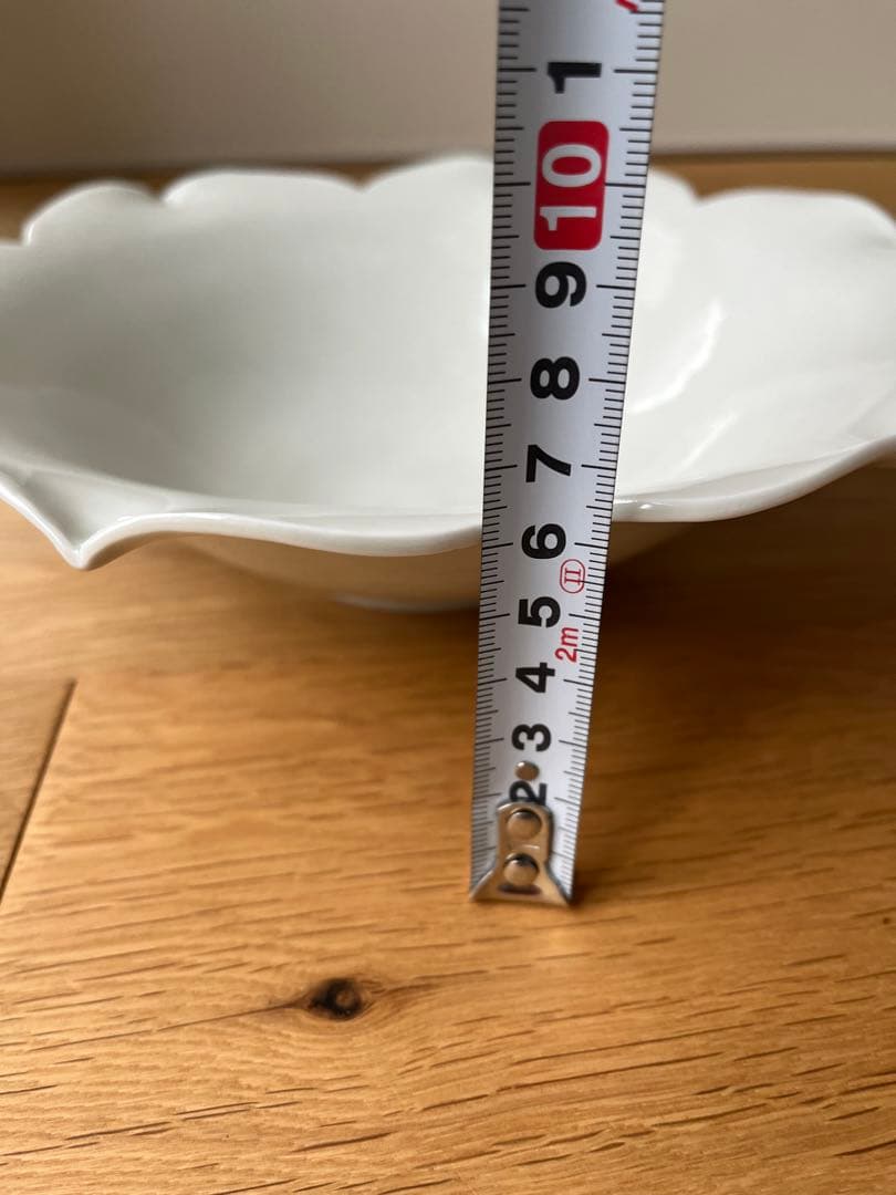 川瀬竹志造 白磁花輪花鉢 共箱　作家物