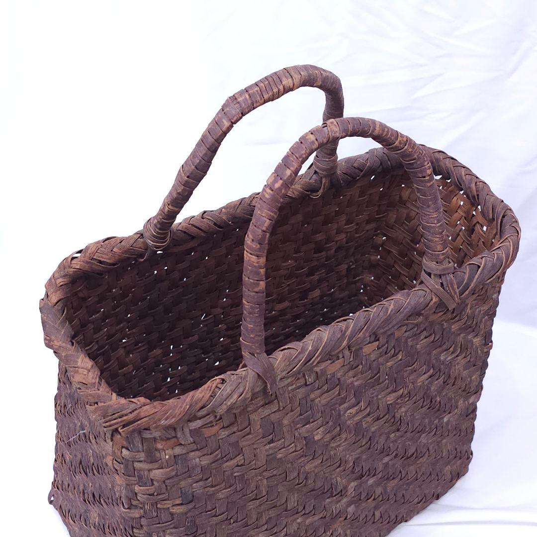 山葡萄 かごバッグ 籠 トートバッグ 編み込み ヴィンテージ　内袋無し