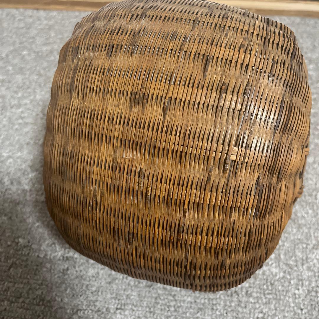 江戸時代　竹かご　バンブーバスケット　竹籠　アジアン雑貨　和風アンティーク レア