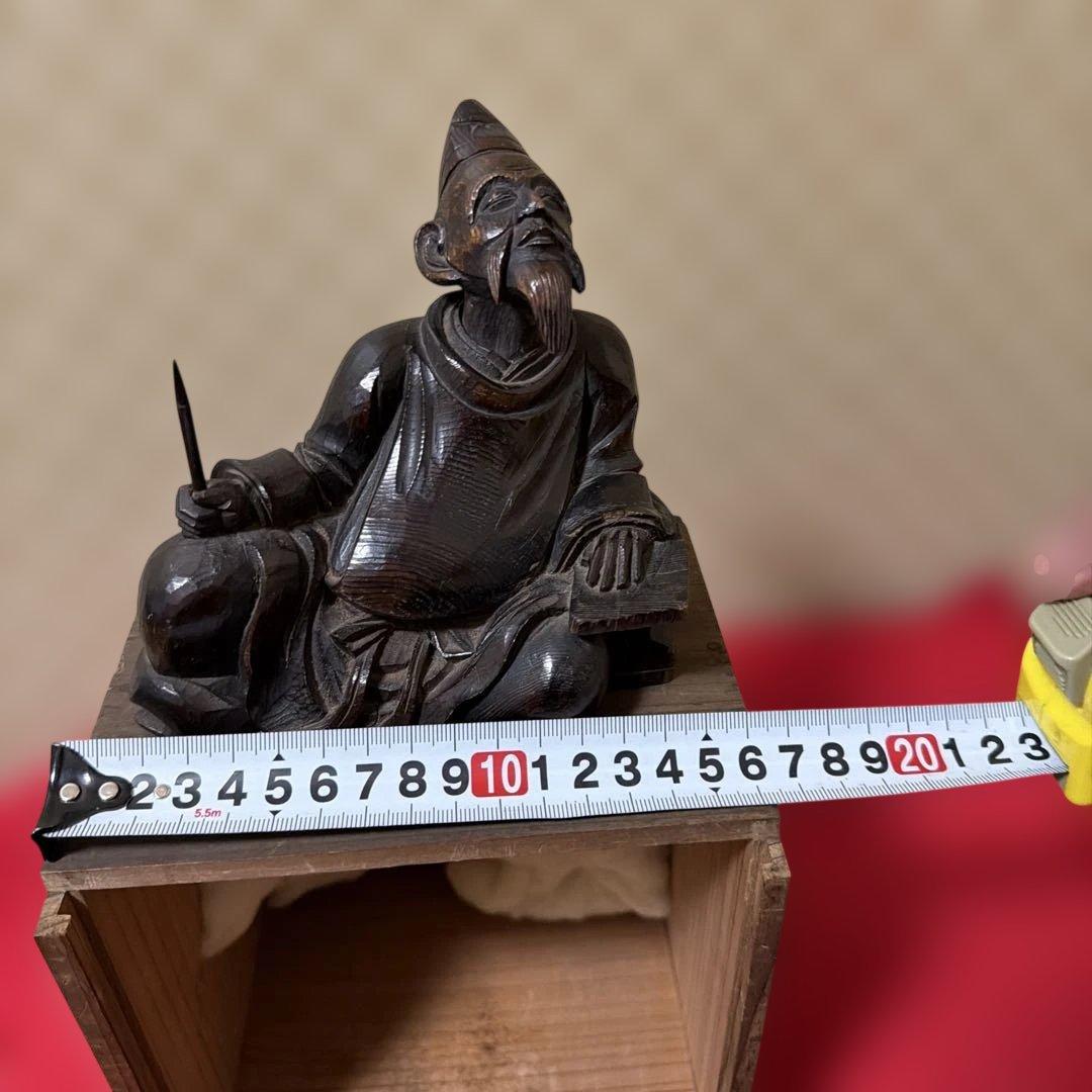 「柿本人麻呂像」木彫　神像　頓阿法師