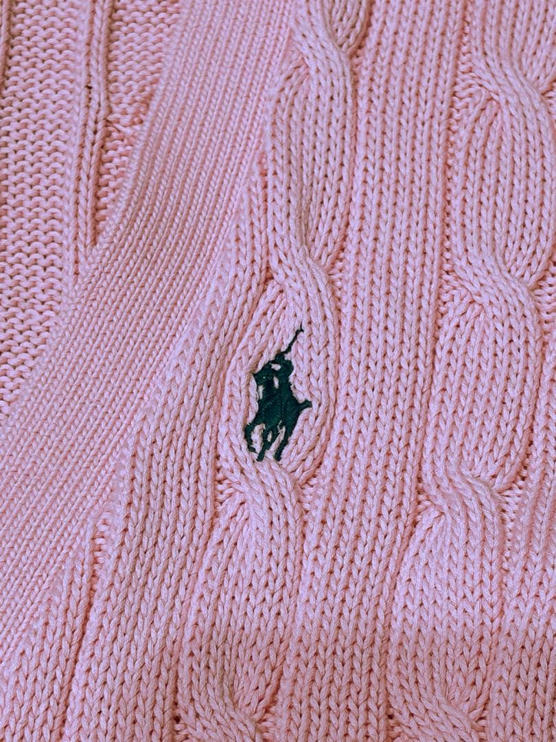 【極美品】ポロラルフローレン大人気ピマコットンケーブルショートカーディガン
