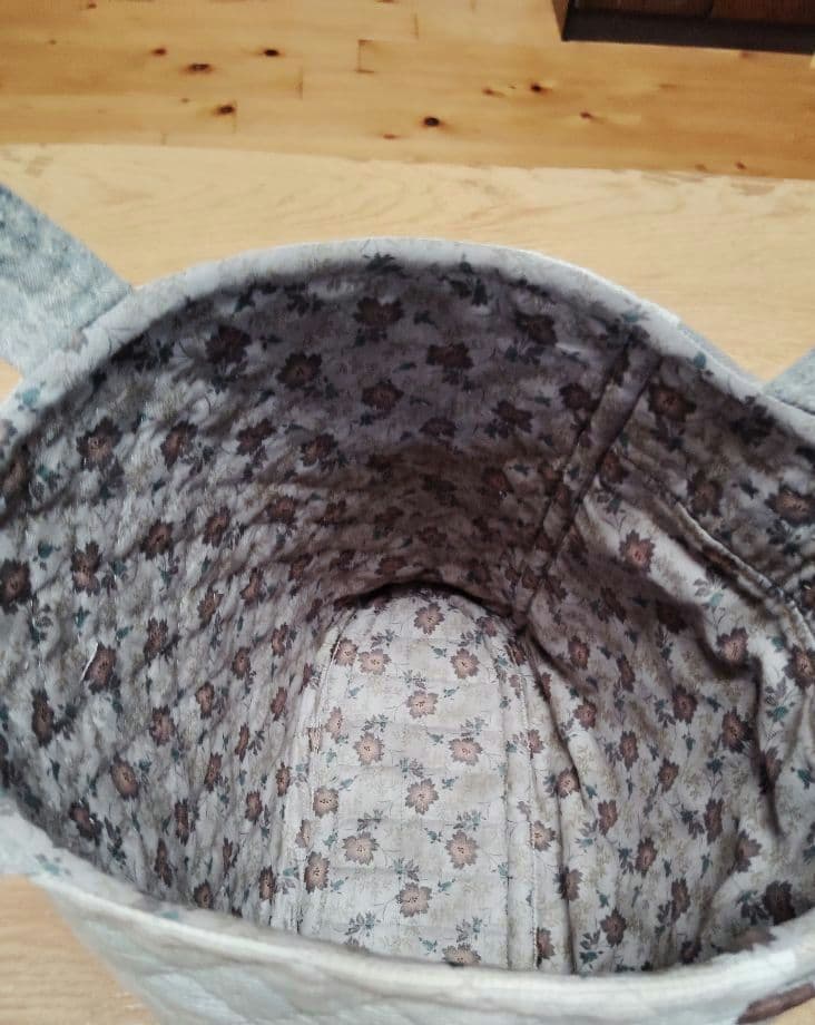 ダイヤモンド柄の手提げバッグ トートバッグ ハンドメイド キルトパーティ