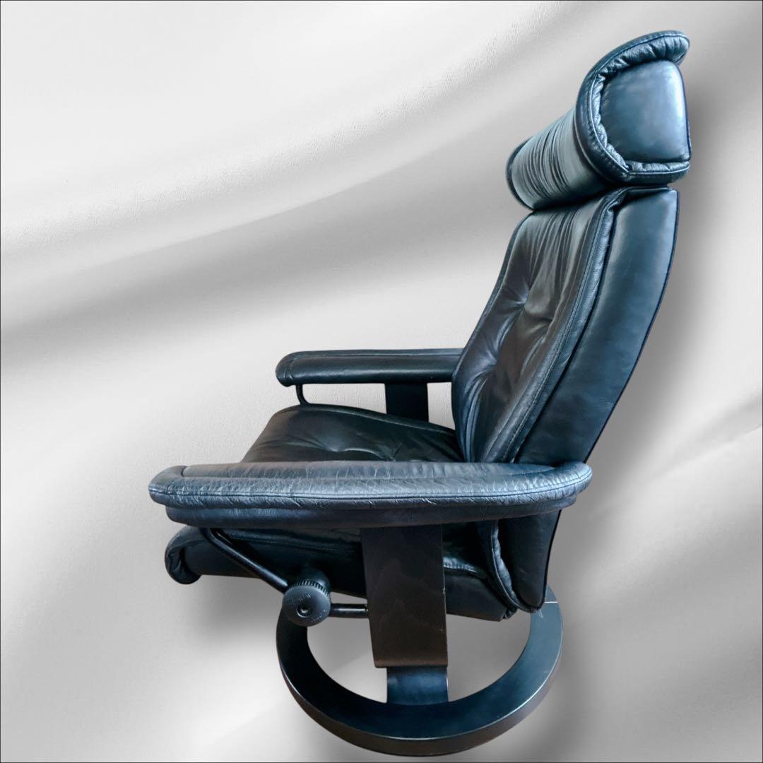 EKORNES エコーネス リクライニングチェア オットマン レザー ブラック