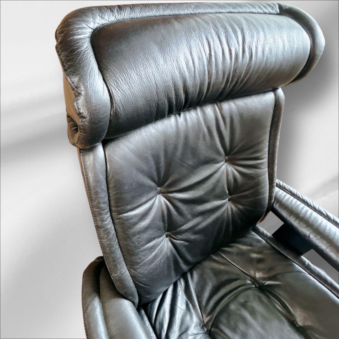 EKORNES エコーネス リクライニングチェア オットマン レザー ブラック