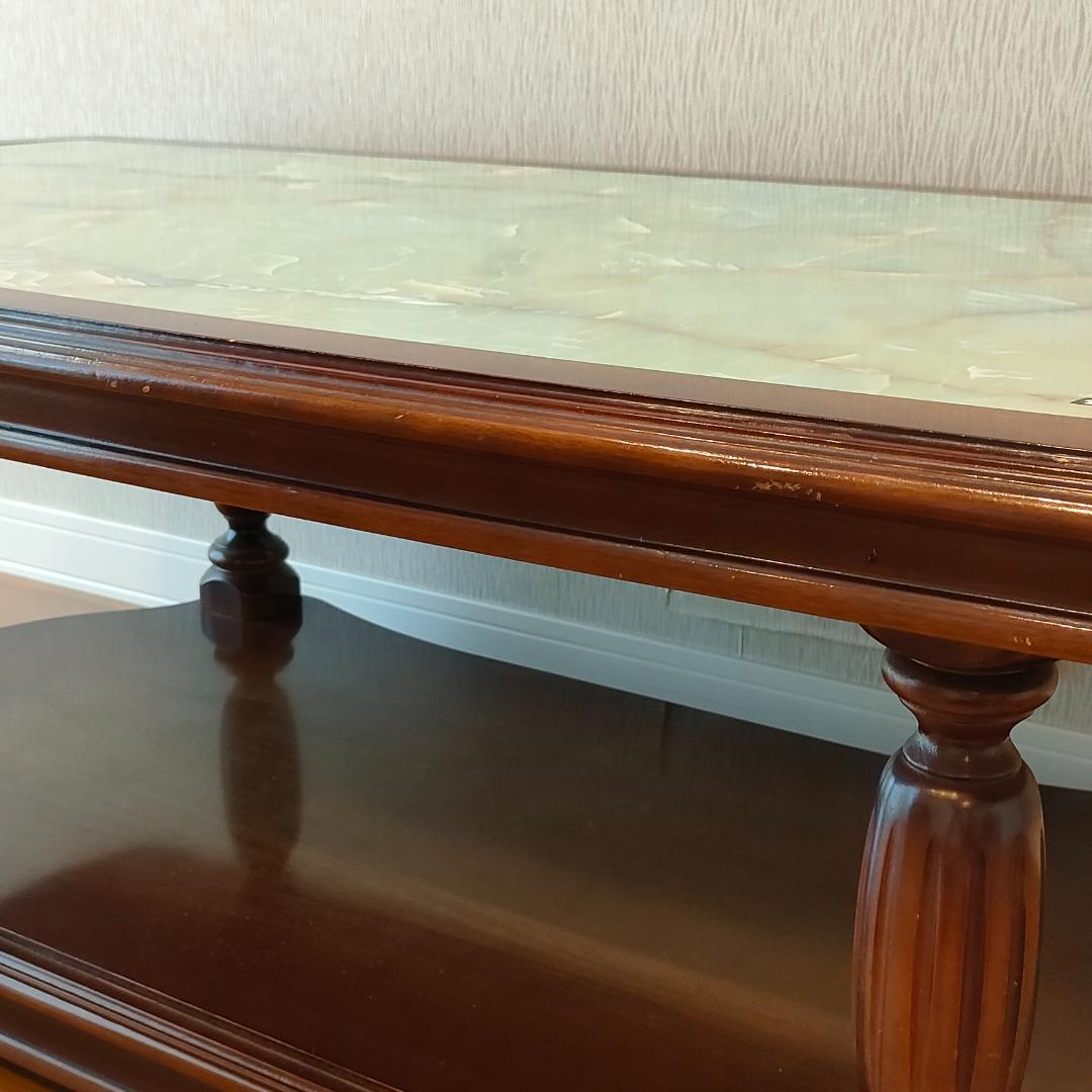 カリモク　ヴィンテージ　センターテーブル　大理石柄　木製