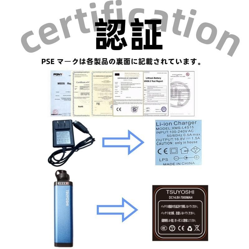 ダイワ シマノ用電動リール専用バッテリー セット 14.8V 青7000mAh