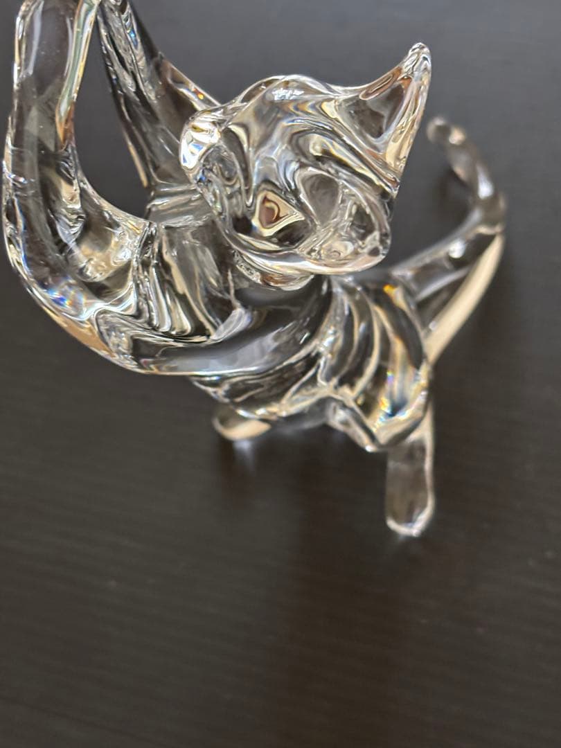 希少❣️色々なポーズが楽しめるバカラ アクロバット キャット クリスタル 美品