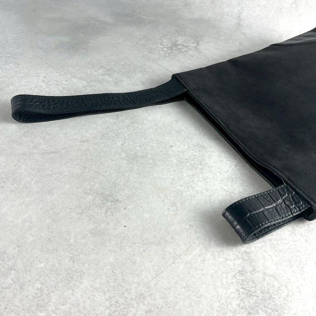 【極美品 限定モデル】 ペッレモルビダ ハンドバッグ スエード レザー クロコ