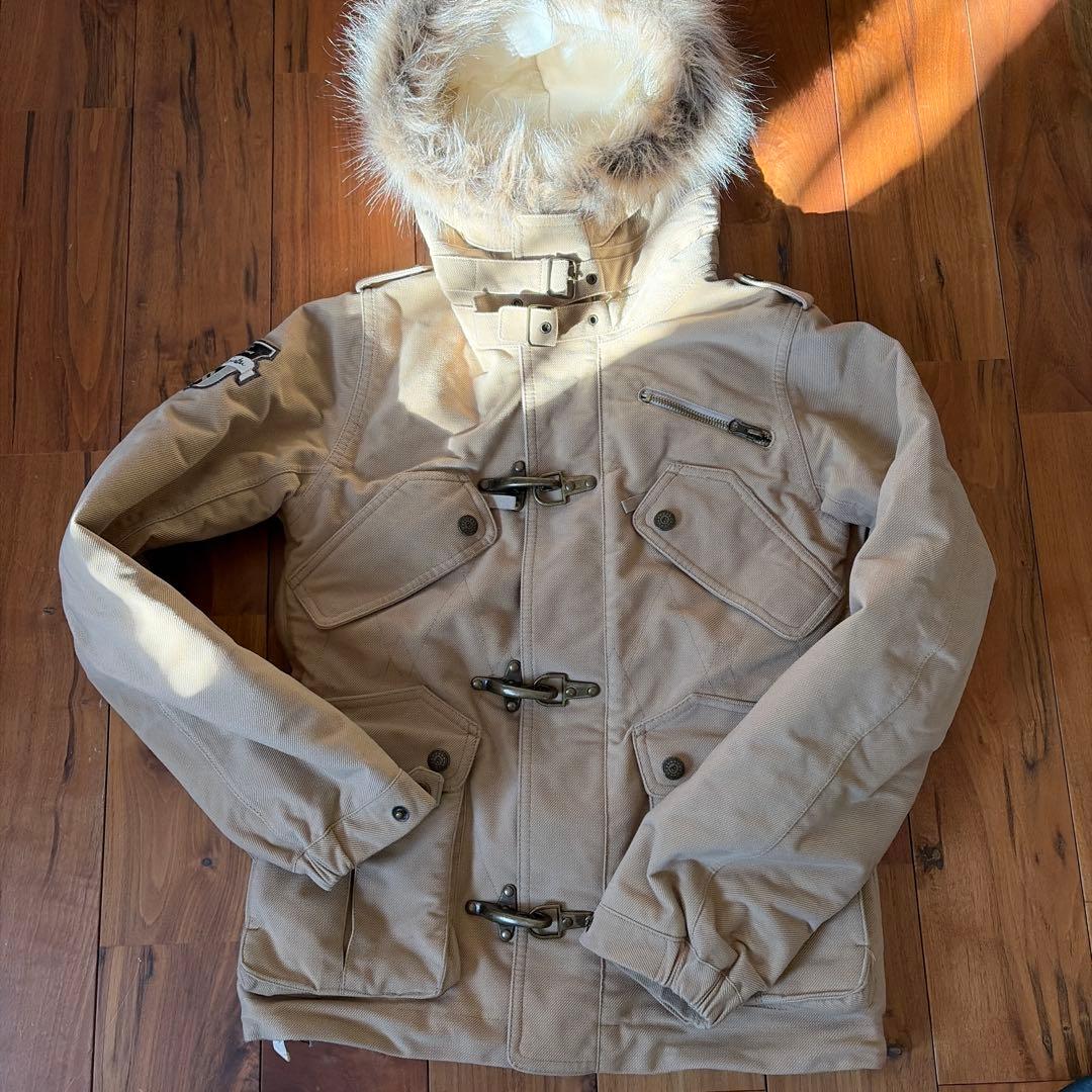 バートンベージュスノージャケット ファー付き