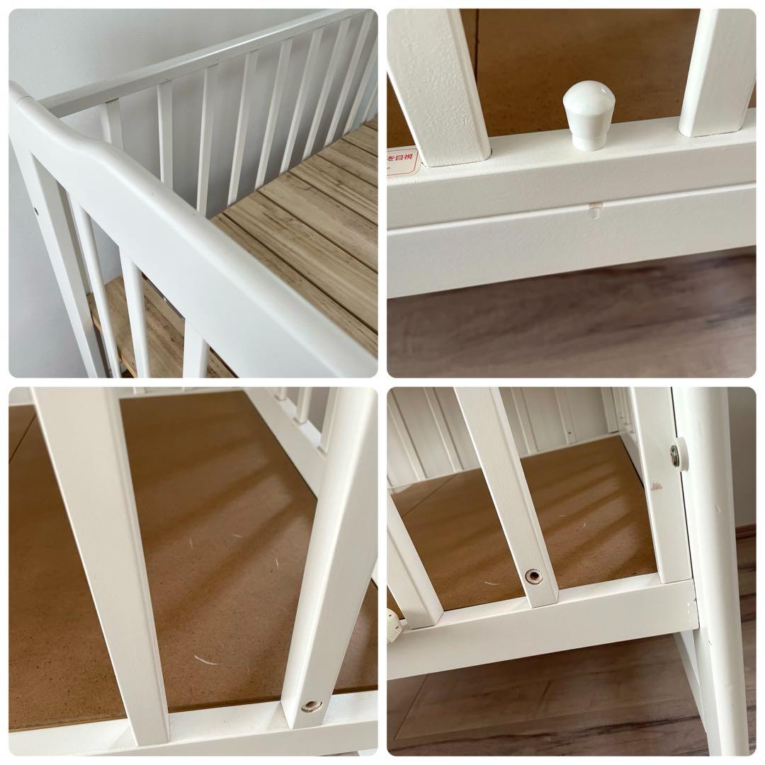 【人気商品】カトージ　ホワイト　 ハイシートベビーベッド