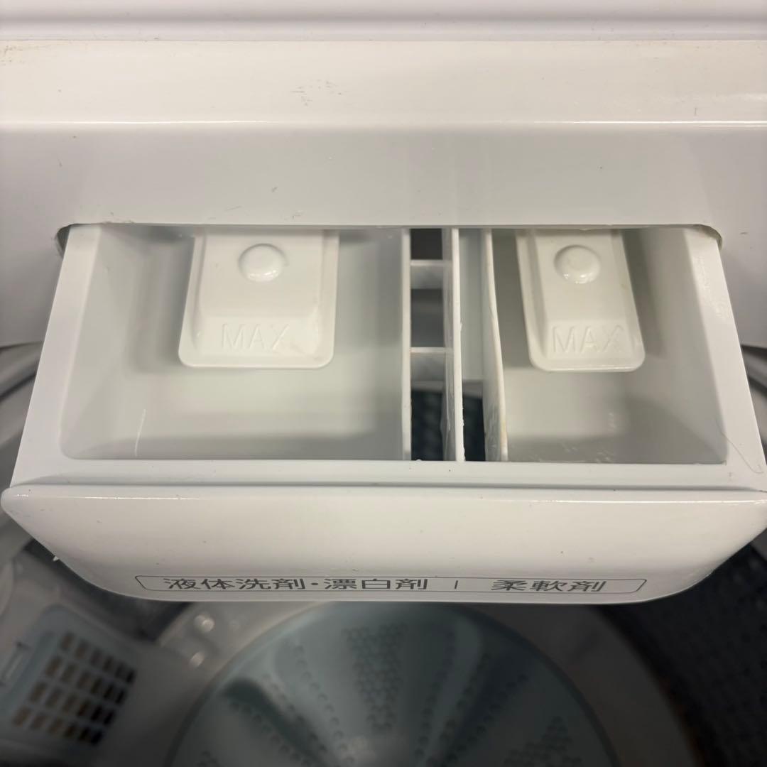 697 ガラストップ大容量洗濯機　9kg インバーター付　半年保証冷蔵庫も有美品