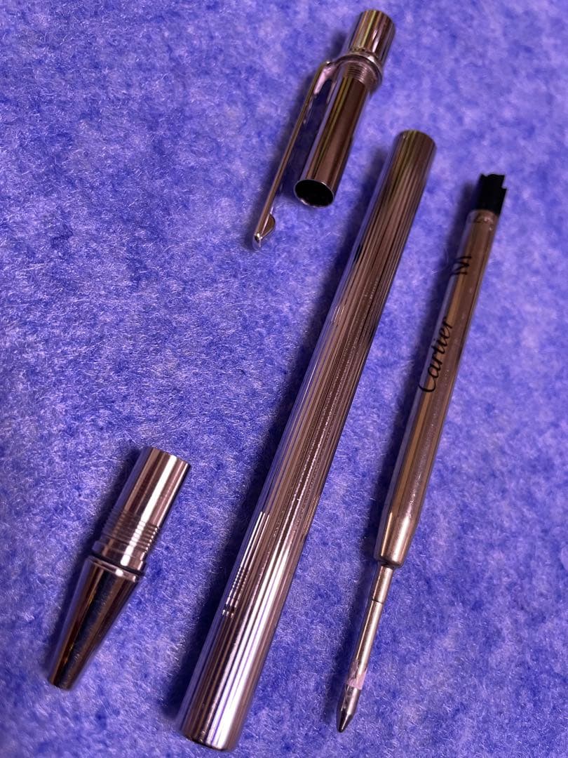 美品カルティエビンテージツイスト式マストボールペンシルバー 黒インク