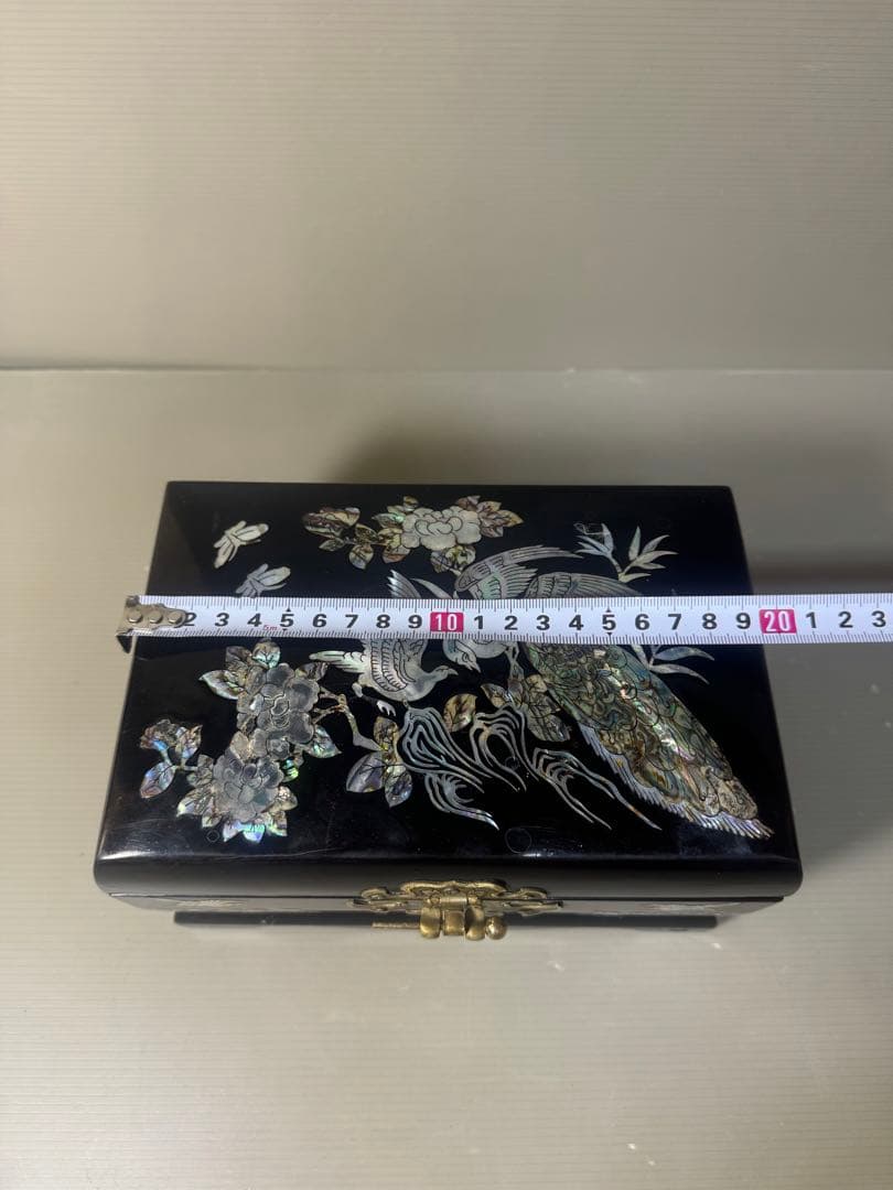 2565 螺鈿細工 花鳥　宝石箱 小物入れ 漆器 アクセサリーケース
