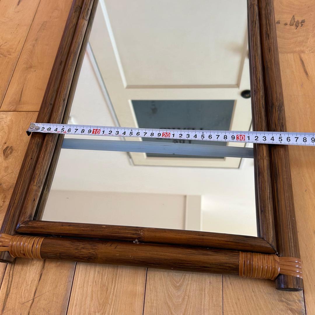 ☆アンティーク☆ビンテージ　ラタン　姿見　96cm 籐　鏡　ミラー