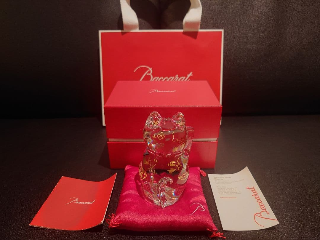 【限定3,000体】バカラ/招き猫/ファウナクリストポリス/専用赤布団付き