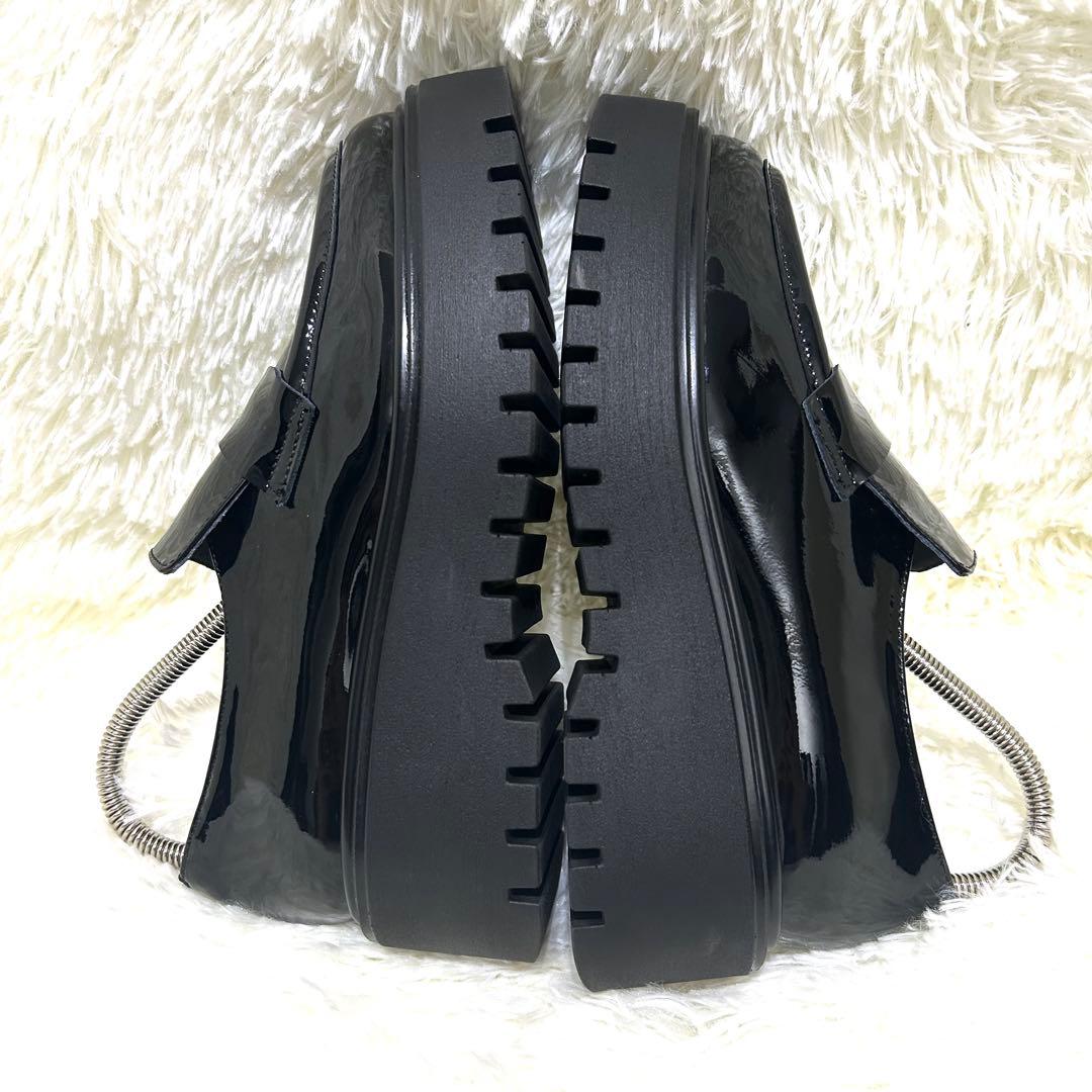 ほぼ新品✨コルソローマ CORSO ROMA 9 エナメル ローファー 厚底 黒