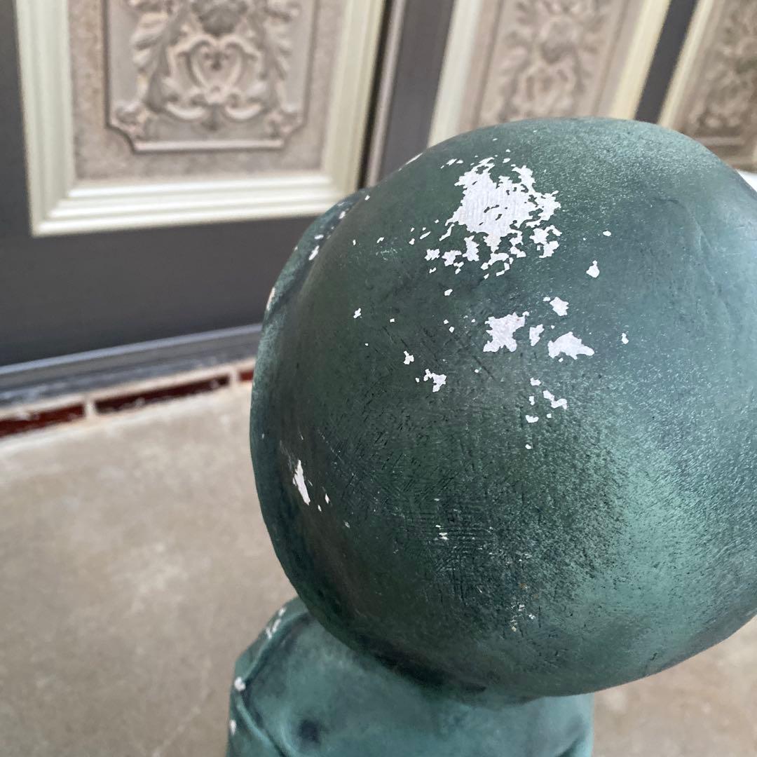 ドアストッパー　軍人の少年 置物 約45cm コンクリート　12kg