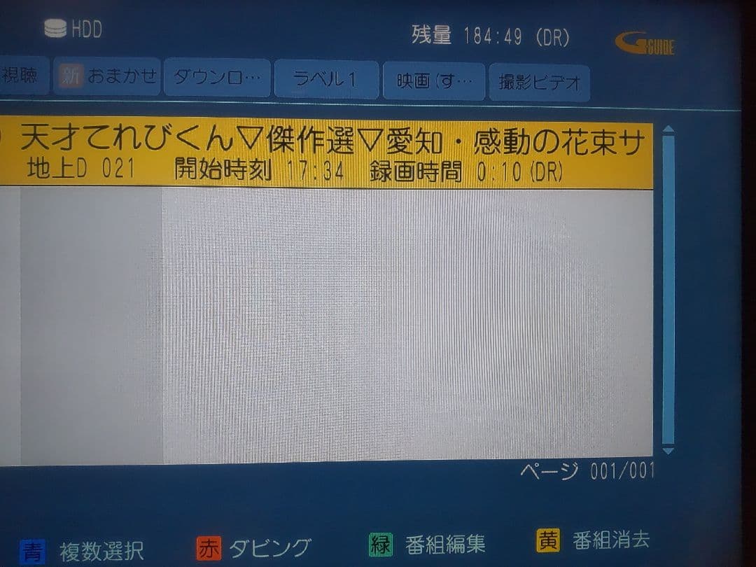 パナソニック　DIGA DMR―BZT600 500GB→2TB プチメンテ済み