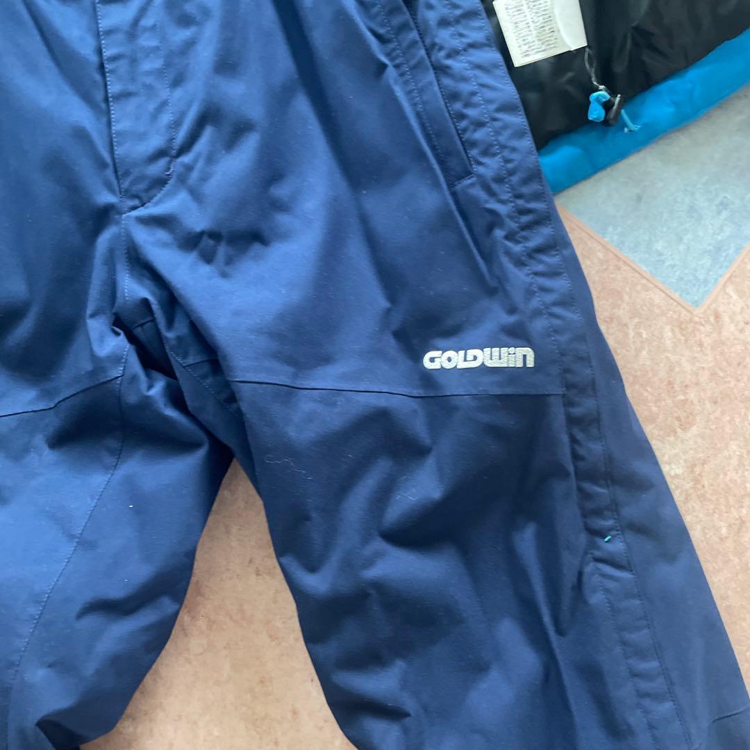 ジュニアスキーウェア 上下セットgoldwin 青/紺160