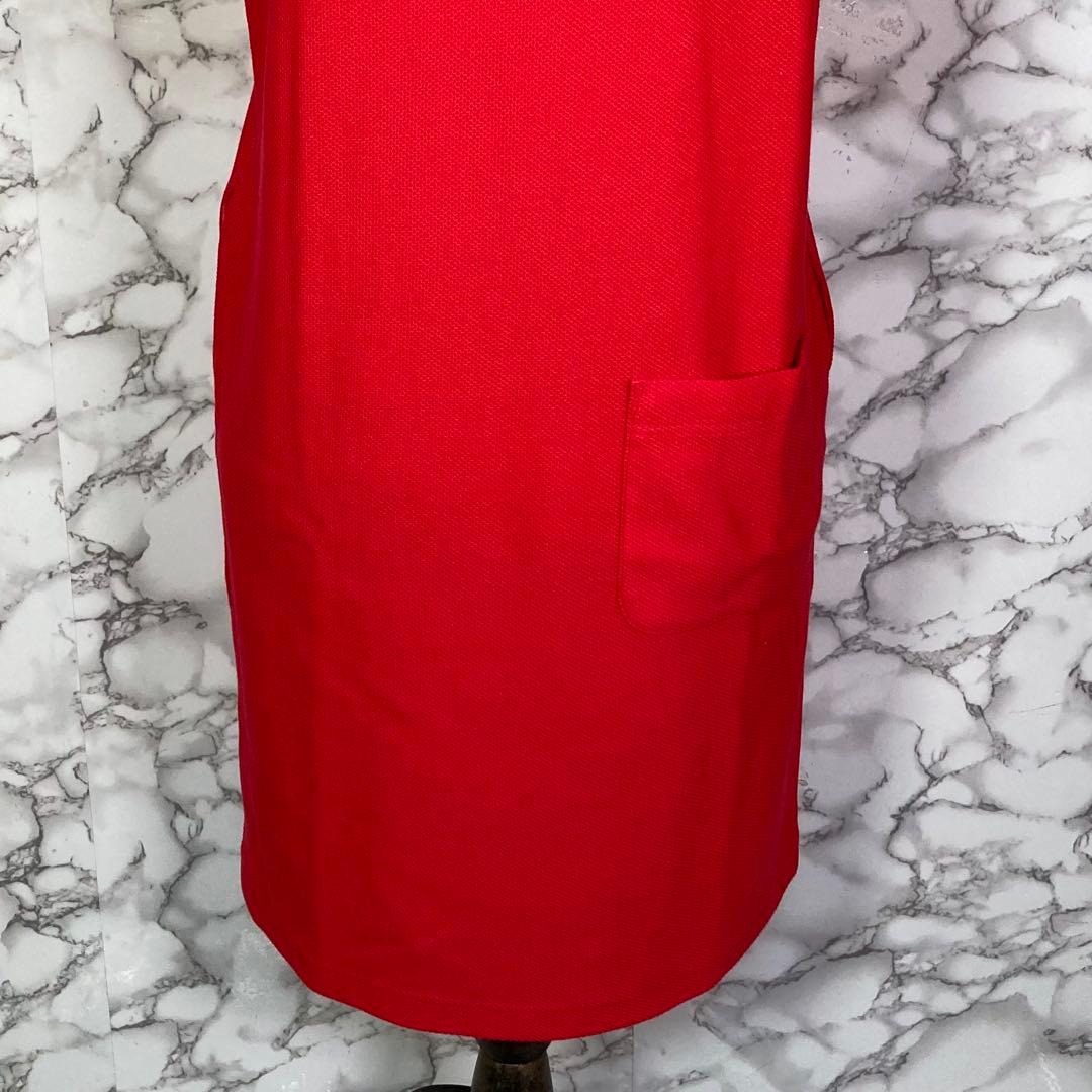 美品　LANVIN SPORT　（38）　ゴルフウェア　ポロワンピース　赤