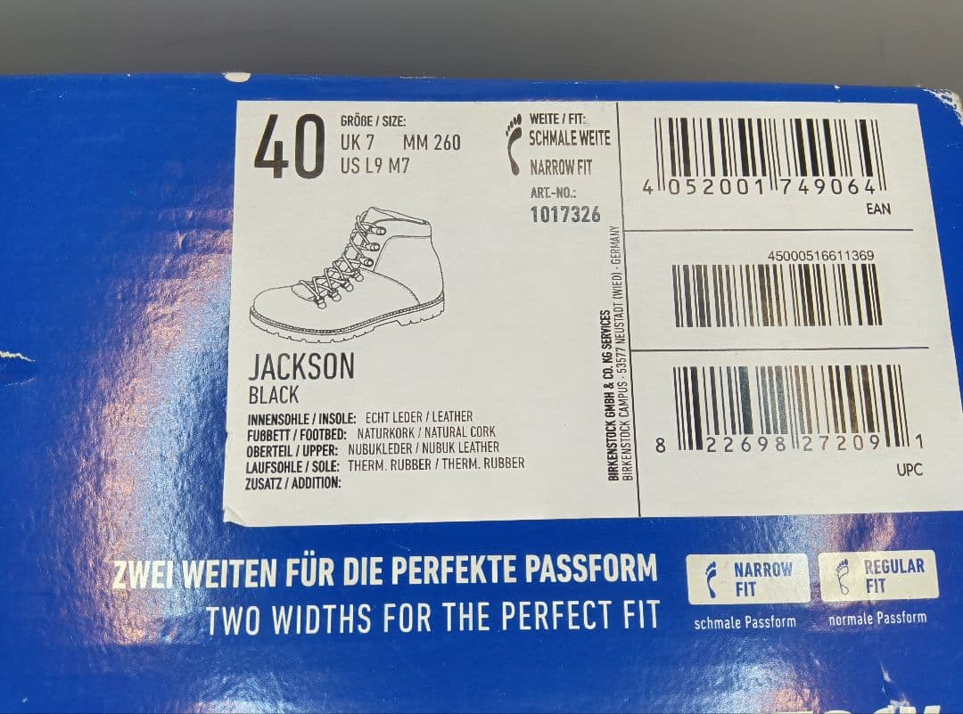 R*8様 新品ビルケンシュトックジャクソントレッキングブーツ40黒260