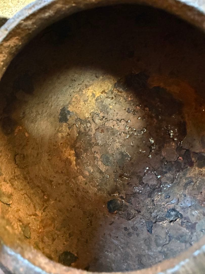 煎茶道具 古作 時代物 鉄瓶 釜師 雲色堂造 銅蓋 湯沸